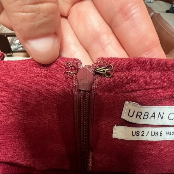 Urban Outfitters Women Angelique Belted Sleeveless Linen Mini Dress Red Size 2 - Picture 5 of 10